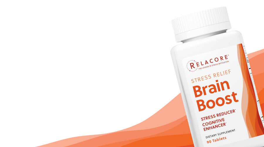A bottle of stress-reducer Brain Boost
